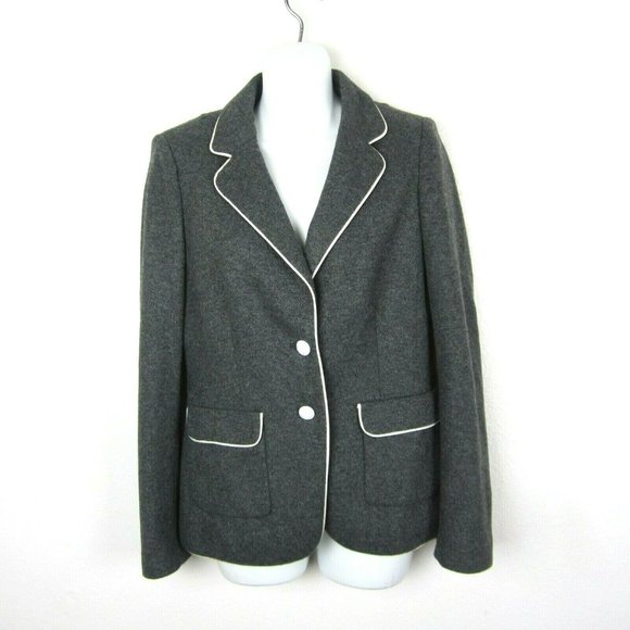 BANANA REPUBLIC Gray Italian Wool Blazer 6 Jacket - Picture 2 of 11